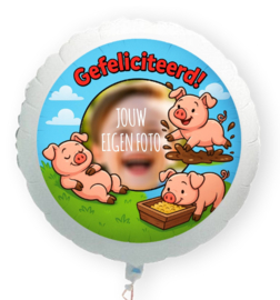 Varken folie ballon XL met eigen foto 58cm