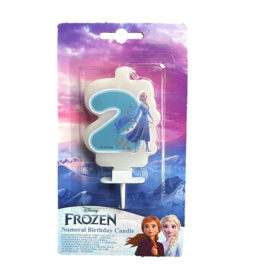 Frozen taartkaars cijfer twee 6cm