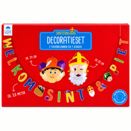 Sinterklaas versiering set slinger 3,6m + Sint en Piet folie ballonnen