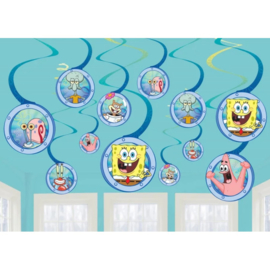 Spongebob hangdecoratie 12 stuks