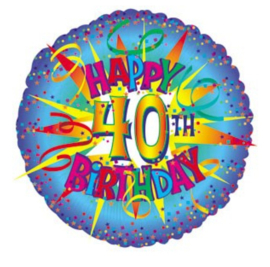 Verjaardag 40 jaar heliumballon 45cm