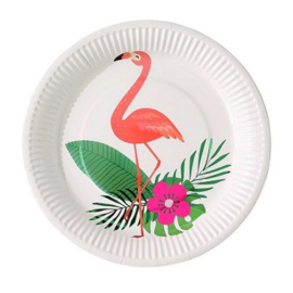 Flamingo blad borden 6 stuks 20cm