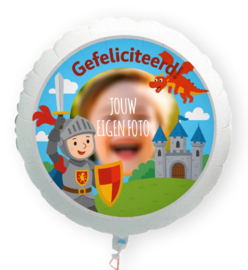 Ridder Gefeliciteerd folie ballon XL met eigen foto 58cm