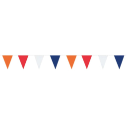 Oranje rood wit blauw vlaggenlijn plastic 10m