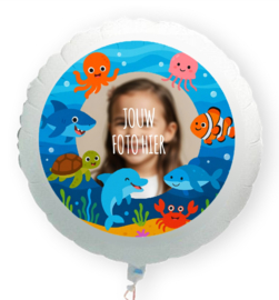 Under the sea oceaan dieren folie ballon XL met eigen foto 58cm