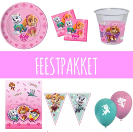 Paw Patrol feestpakket roze 8 personen