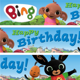 Bing Konijn Happy Birthday banner 1m 3 stuks