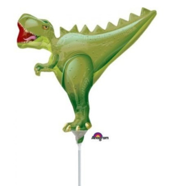 T Rex folie ballon op stok 30cm