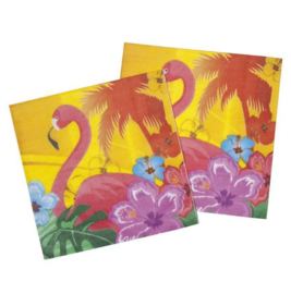 Flamingo servetten 12 stuks 33x33cm