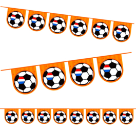 Oranje voetbal vlaggenlijn papier 6m