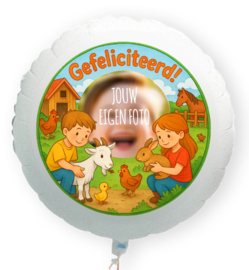 Kinderboerderij folie ballon XL met eigen foto 58cm