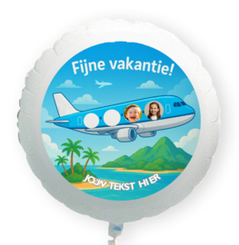 Fijne vakantie folie ballon XL met eigen foto's en tekst 58cm