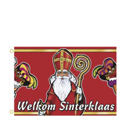 Welkom Sinterklaas gevelvlag polyester 90x60cm