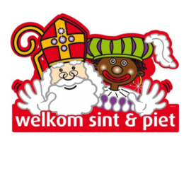 Welkom sint en piet bord 50x38cm