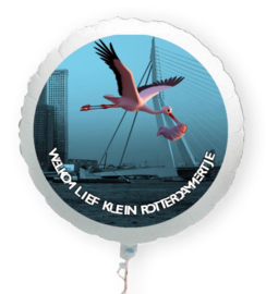 Geboorte jongen Rotterdam folie ballon XL met eigen naam 58cm