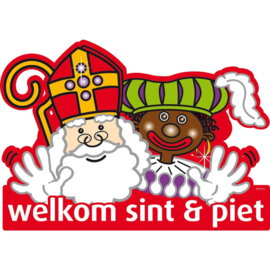 Welkom Sint en Piet deurbord 48x35cm