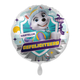 Paw Patrol Everest Hartelijk Gefeliciteerd folie ballon 45cm