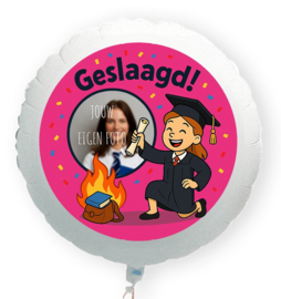 Geslaagd vrouw folie ballon XL met eigen foto 58cm