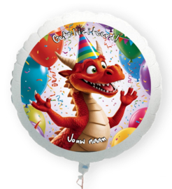 Draak folie ballon XL met eigen naam 58cm