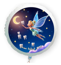 Tandenfee tandarts beterschap folie ballon XL met eigen tekst 58cm