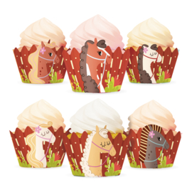 Paard pony muffin vormpjes 6 stuks 5x7,5cm