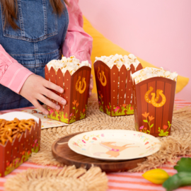Paard pony popcorndoosjes 6 stuks 8,5x5x13,5cm