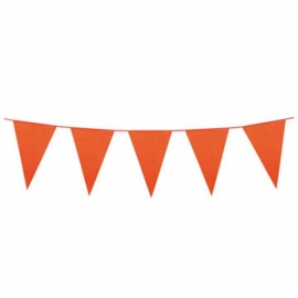 Oranje vlaggenlijn plastic 10m