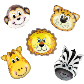 Jungle safari folie ballonnen set 5 stuks