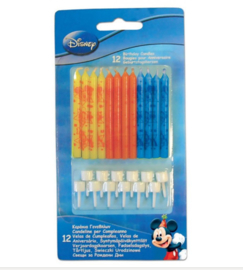 Mickey Mouse taartkaarsjes 12 stuks