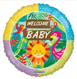 Welkom baby jungle folie ballon 45cm