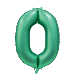 Folie ballon groen cijfer nul 86cm