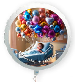 Beterschap meisje in ziekenhuis met ballonnen folie ballon XL met eigen naam 58cm