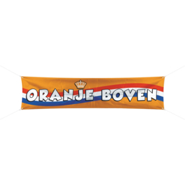 Oranje voetbal spandoek 180x40cm