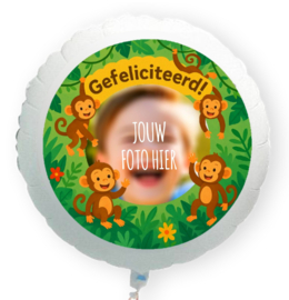 Aap gefeliciteerd folie ballon XL met eigen foto 58cm