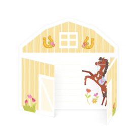 Paard pony uitnodigingen 6 stuks + 6 enveloppen