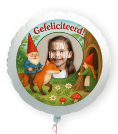 Kabouter Gefeliciteerd folie ballon XL met eigen foto 58cm
