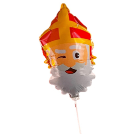 Sinterklaas folie ballon op stok 35x22cm