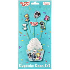 Woezel en Pip cupcake decoratie set 6 stuks