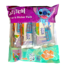 Stitch pretpakket stickers+ kleurpotloden