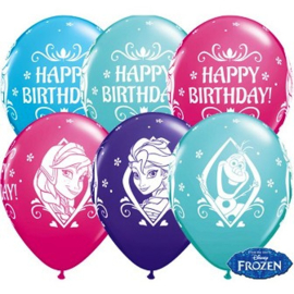 Frozen Happy Birthday ballonnen 5 stuks 28cm