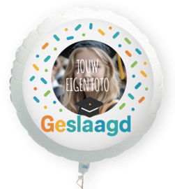 Geslaagd folie ballon XL met eigen foto 58cm
