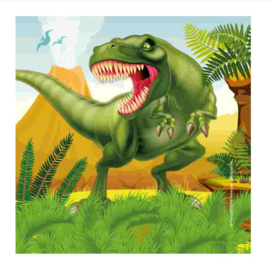 Dinosaurus servetten 20st 33x33cm