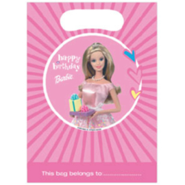 Barbie uitdeelzakjes plastic 6 stuks