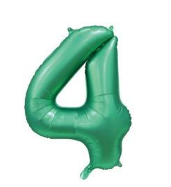 Folie ballon groen cijfer vier 86cm