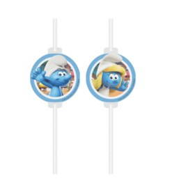 Smurfen rietjes 4 stuks