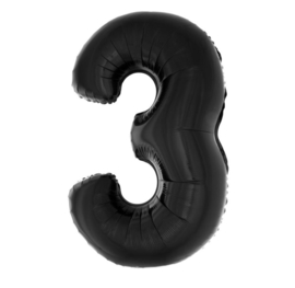 Folie ballon zwart drie 1m