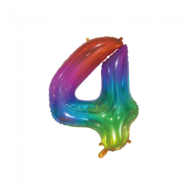 Regenboog vier folie ballon 76cm