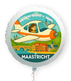 Welkom thuis in Maastricht folie ballon XL met eigen naam 58cm