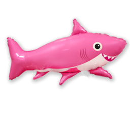 Happy Shark folie ballon op stok 35cm