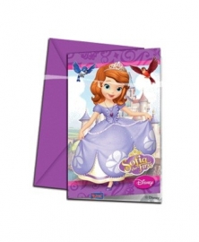 Sofia the first uitnodigingen 6 stuks